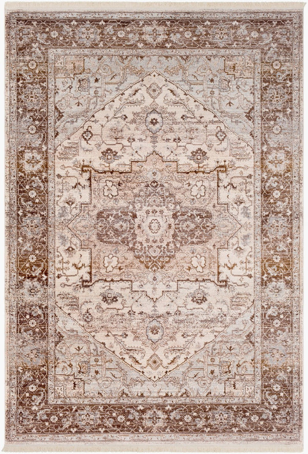 Livabliss Ephesians Traditional Runner Rug with Fringe Polyester Hallway Entryway Heritage Design Dark Brown, Oli 3'11" x 5'3" EPC2313-31153