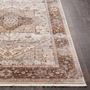 Livabliss Ephesians Traditional Runner Rug with Fringe Polyester Hallway Entryway Heritage Design Dark Brown, Oli 2'7" x 9' EPC2313-279