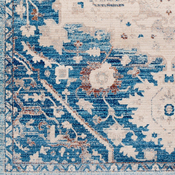 Livabliss Ephesians Persian Inspired Machine Woven Polyester Area Rug with Fringe for Classic Interiors Blue, Beige 2'7" x 4'11" EPC2315-275