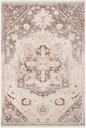 Livabliss Ephesians Turkish Woven Medallion Accent Rug with Fringe for Entryway or Bedside Light Slate, Gr 2'7" x 4'11" EPC2316-275