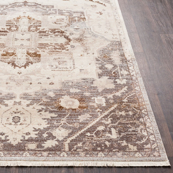 Livabliss Ephesians Turkish Woven Medallion Accent Rug with Fringe for Entryway or Bedside Light Slate, Gr 2'7" x 4'11" EPC2316-275