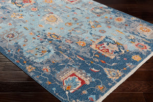 Livabliss Ephesians Traditional Medallion Area Rug with Fringe Medium Pile Entryway Accent Light Blue, Blu 2'7" x 4'11" EPC2319-275