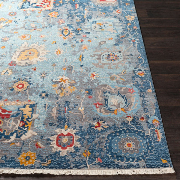 Livabliss Ephesians Traditional Medallion Area Rug with Fringe Medium Pile Entryway Accent Light Blue, Blu 2'7" x 4'11" EPC2319-275