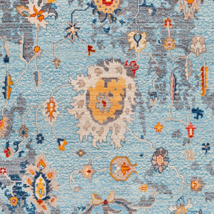 Livabliss Ephesians Traditional Medallion Area Rug with Fringe Medium Pile Entryway Accent Light Blue, Blu 2'7" x 4'11" EPC2319-275