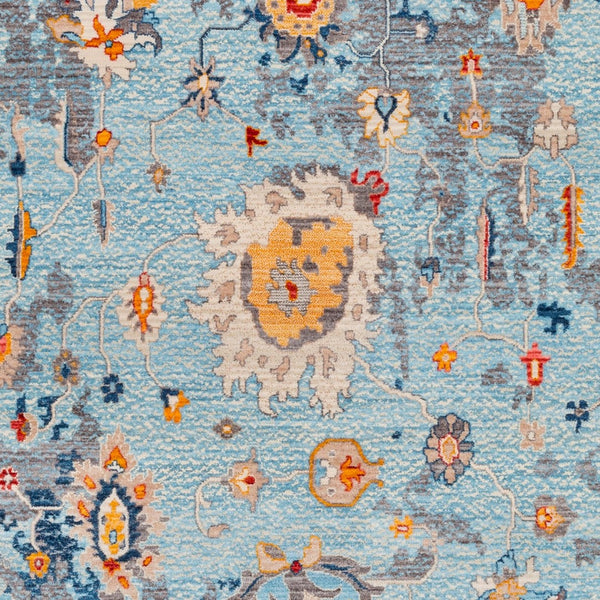 Livabliss Ephesians Traditional Medallion Area Rug with Fringe Medium Pile Entryway Accent Light Blue, Blu 2'7" x 4'11" EPC2319-275