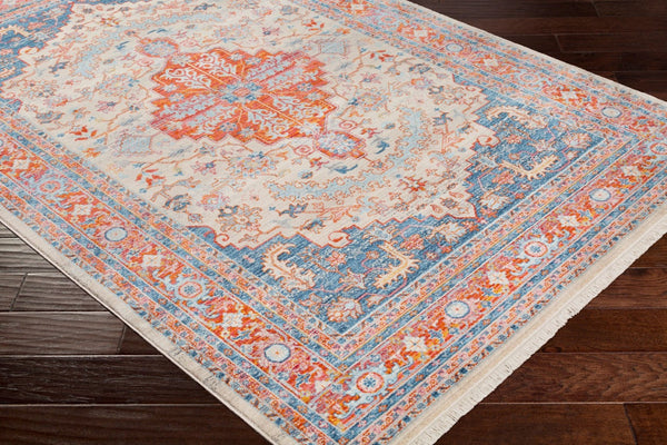 Livabliss Ephesians Machine Woven Accent Rug with Fringe Turkish Craft Transitional Pattern Light Pink, Ros 2'7" x 4'11" EPC2326-275