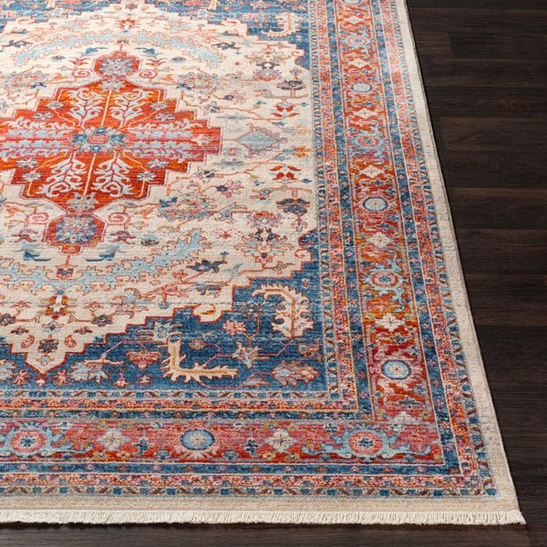 Livabliss Ephesians Machine Woven Accent Rug with Fringe Turkish Craft Transitional Pattern Light Pink, Ros 2'7" x 4'11" EPC2326-275