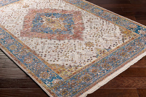 Livabliss Ephesians Persian Inspired Polyester Runner Rug with Fringe Trim for Hallways Dark Blue, Deni 8'10" x 13' EPC2334-81013