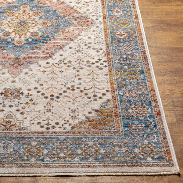 Livabliss Ephesians Persian Inspired Polyester Runner Rug with Fringe Trim for Hallways Dark Blue, Deni 8'10" x 13' EPC2334-81013