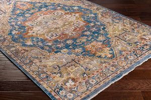 Livabliss Ephesians Traditional Fringe Accent Rug Machine Woven Polyester for Entryways and Hallways Dark Blue, Deni 8'10" x 13' EPC2337-81013