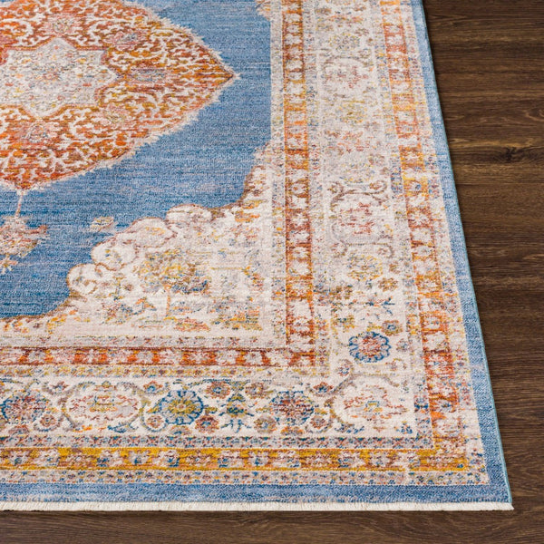 Livabliss Ephesians Traditional Runner Rug Fringe Polyester Hallway Entryway Medium Pile Woven Dark Blue, Deni 8'10" x 13' EPC2340-81013