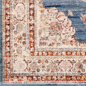 Livabliss Ephesians Traditional Runner Rug Fringe Polyester Hallway Entryway Medium Pile Woven Dark Blue, Deni 8'10" x 13' EPC2340-81013