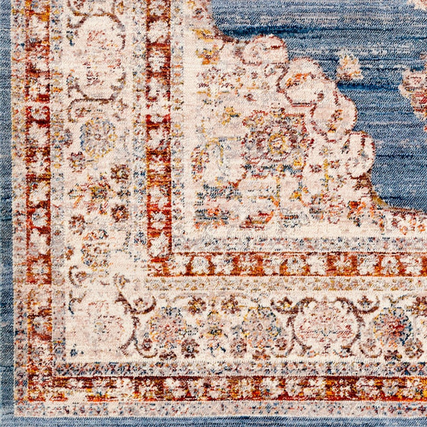 Livabliss Ephesians Traditional Runner Rug Fringe Polyester Hallway Entryway Medium Pile Woven Dark Blue, Deni 8'10" x 13' EPC2340-81013