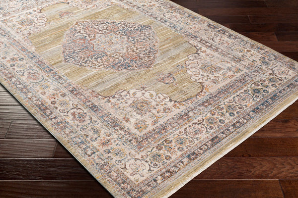 Livabliss Ephesians Persian Medallion Accent Rug Polyester Pile Fringe Entryway Floor Decor Olive, Medium G 8'10" x 13' EPC2341-81013