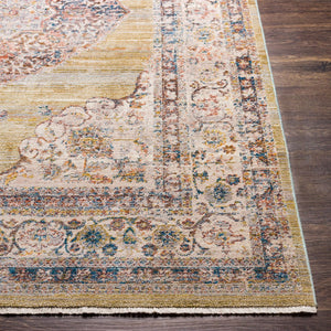 Livabliss Ephesians Persian Medallion Accent Rug Polyester Pile Fringe Entryway Floor Decor Olive, Medium G 8'10" x 13' EPC2341-81013