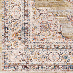 Livabliss Ephesians Persian Medallion Accent Rug Polyester Pile Fringe Entryway Floor Decor Olive, Medium G 8'10" x 13' EPC2341-81013
