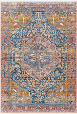 Livabliss Ephesians Medallion Fringe Accent Rug Machine Woven Polyester Entryway Vintage Style EPC2350-2211