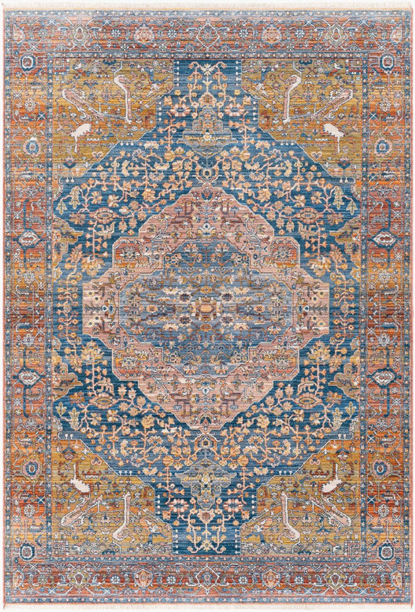 Livabliss Ephesians Medallion Fringe Accent Rug Machine Woven Polyester Entryway Vintage Style EPC2350-2211