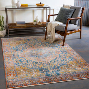 Livabliss Ephesians Medallion Fringe Accent Rug Machine Woven Polyester Entryway Vintage Style EPC2350-2211