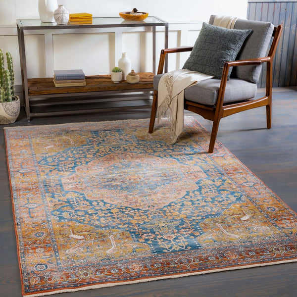 Livabliss Ephesians Medallion Fringe Accent Rug Machine Woven Polyester Entryway Vintage Style EPC2350-2211