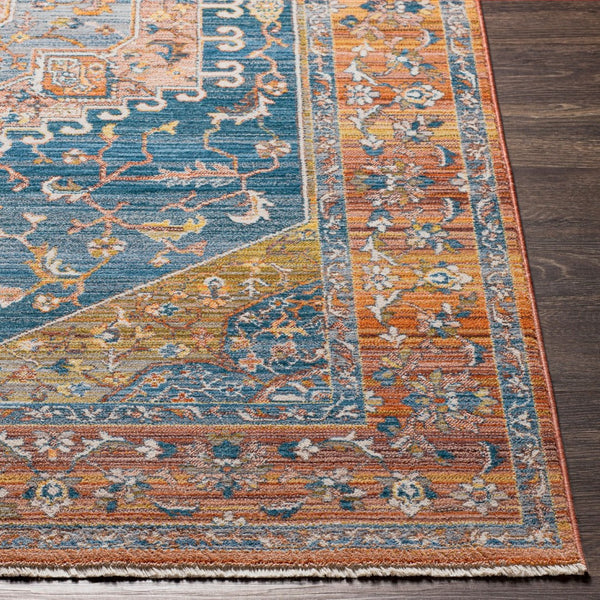 Livabliss Ephesians Traditional Fringe Accent Rug Machine Woven Polyester for Entryways Hallways Dark Blue, Ligh 8'10" x 13' EPC2355-81013