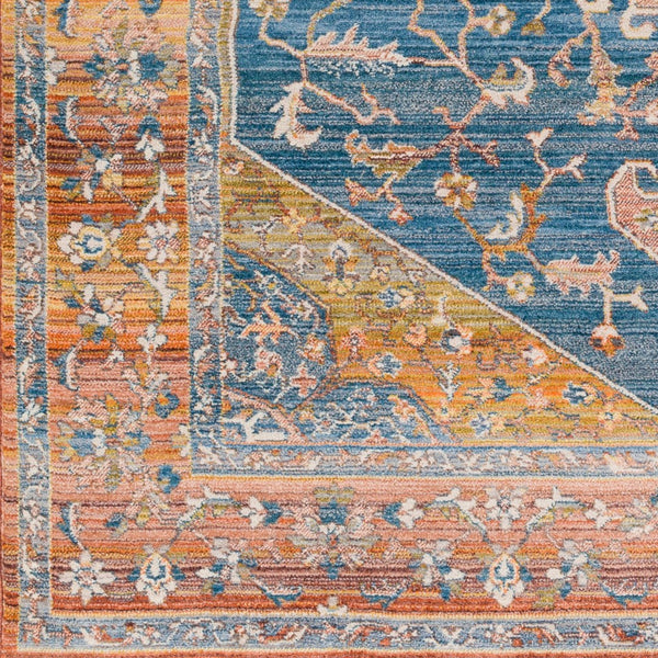 Livabliss Ephesians Traditional Fringe Accent Rug Machine Woven Polyester for Entryways Hallways Dark Blue, Ligh 8'10" x 13' EPC2355-81013