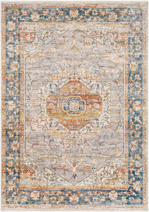 Livabliss Ephesians Traditional Fringe Accent Rug Polyester Machine Woven for Entryways and Hallways Gray, Light Gra 8'10" x 13' EPC2357-81013