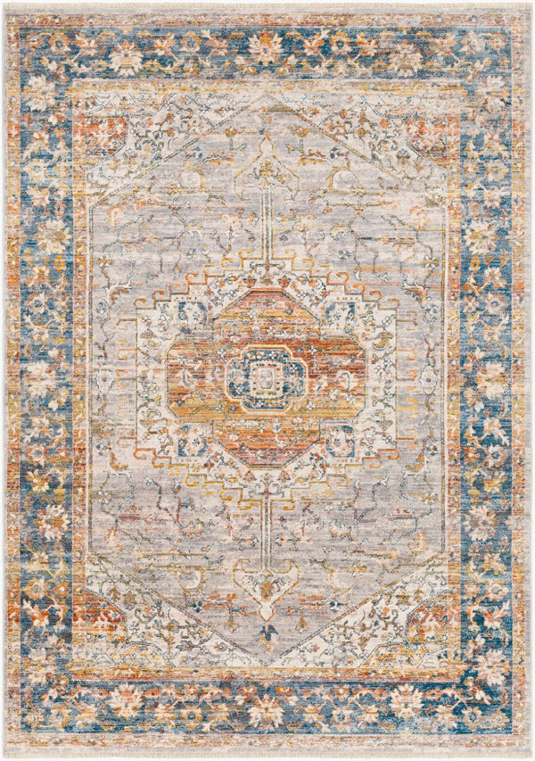 Livabliss Ephesians Traditional Fringe Accent Rug Polyester Machine Woven for Entryways and Hallways Gray, Light Gra 8'10" x 13' EPC2357-81013