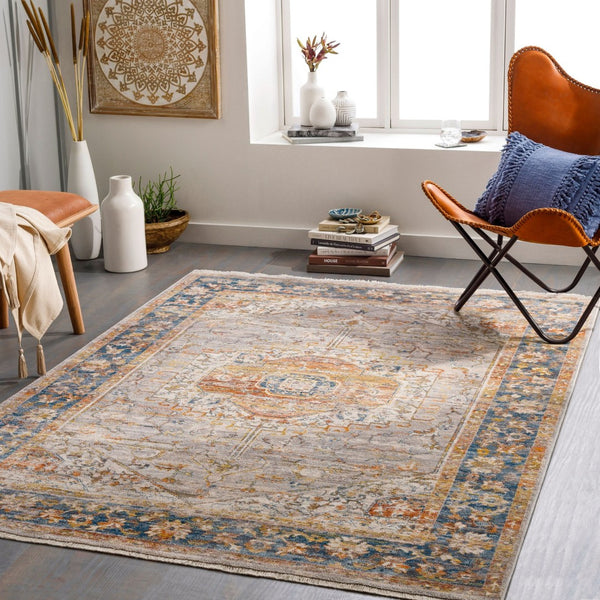 Livabliss Ephesians Traditional Fringe Accent Rug Polyester Machine Woven for Entryways and Hallways Gray, Light Gra 8'10" x 13' EPC2357-81013