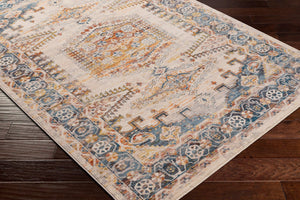 Livabliss Ephesians Traditional Fringe Accent Rug Polyester Woven Entryway Bedroom Floor Piece Dark Blue, Ligh 2' x 2'11" EPC2360-2211