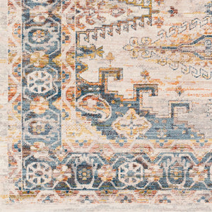 Livabliss Ephesians Traditional Fringe Accent Rug Polyester Woven Entryway Bedroom Floor Piece Dark Blue, Ligh 2' x 2'11" EPC2360-2211