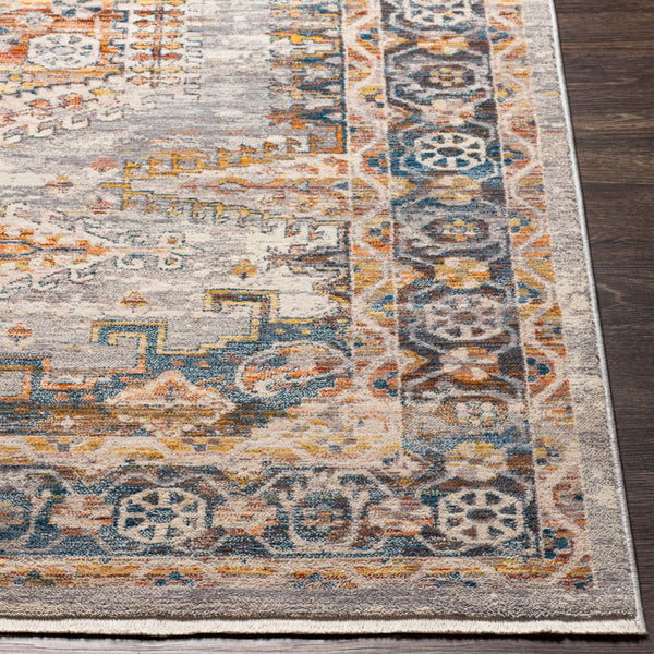 Livabliss Ephesians Turkish Machine Woven Polyester Rug with Fringe for Entryway Hallway Use Mustard, Gray 2' x 2'11" EPC2361-2211