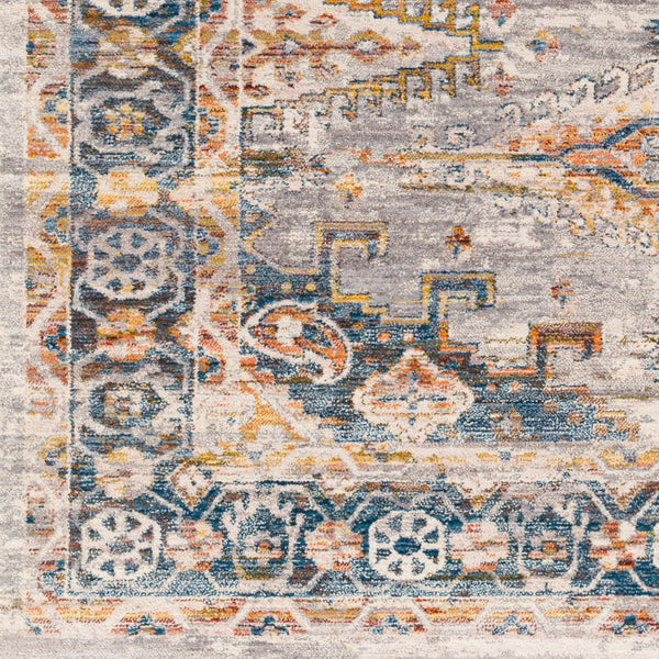 Livabliss Ephesians Turkish Machine Woven Polyester Rug with Fringe for Entryway Hallway Use Mustard, Gray 2' x 2'11" EPC2361-2211