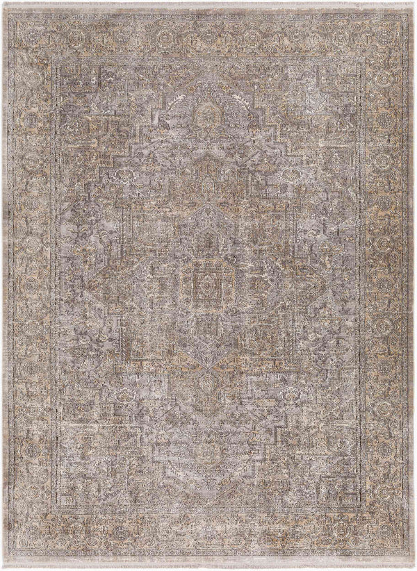 Surya Eclipse 6'7" X 9'6" Elegant Machine Woven Rug - Durable Polyester For High Traffic Areas, Made In Turkey Light Gray Polyester Epe2300-710103
