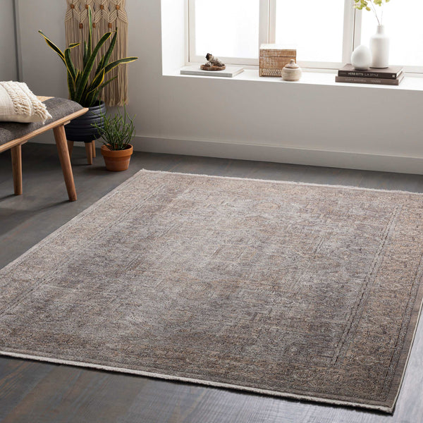 Surya Eclipse 6'7" X 9'6" Elegant Machine Woven Rug - Durable Polyester For High Traffic Areas, Made In Turkey Light Gray Polyester Epe2300-710103