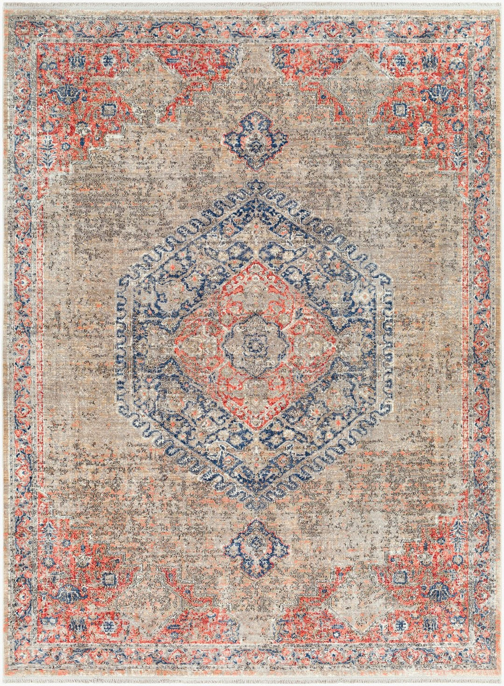 Surya Eclipse Machine Woven Polyester Rug with Fringe Border for Entryways and Bedrooms EPE2302-233