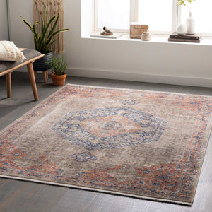 Surya Eclipse 6'7" X 9'6" Elegant Machine Woven Rug - Durable Polyester For High Traffic Areas, Made In Turkey Denim Polyester Epe2302-6796