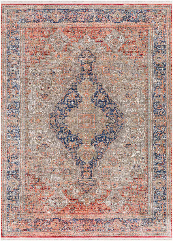 Surya Eclipse 6'7" X 9'6" Elegant Machine Woven Rug - Durable Polyester For High Traffic Areas, Made In Turkey Red Polyester Epe2304-233