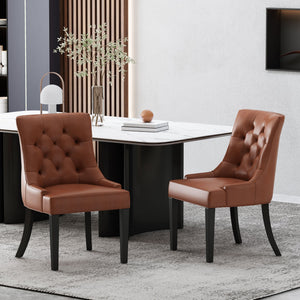 English Elm Cheney Tufted Upholstered Dining Chair Set with Solid Wood Legs for Modern Rooms 54181.00PUCOGN