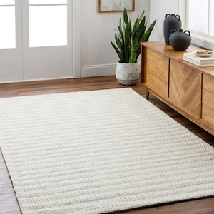 Livabliss Empoli Handwoven Wool Blend Cottage Accent Rug Artisan Crafted for Cozy Home Spaces Ivory, Slate Gr 8' x 10' EPO2301-810