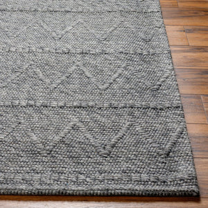 Livabliss Empoli Cottage Style Handwoven Wool Blend Accent Rug for Entryway or Bedroom Charcoal 2' x 3' EPO2304-23