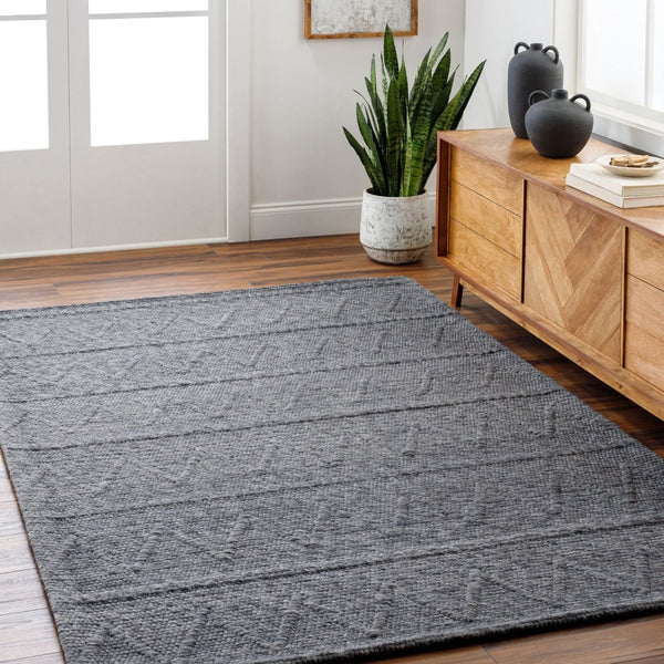 Livabliss Empoli Cottage Style Handwoven Wool Blend Accent Rug for Entryway or Bedroom Charcoal 2' x 3' EPO2304-23