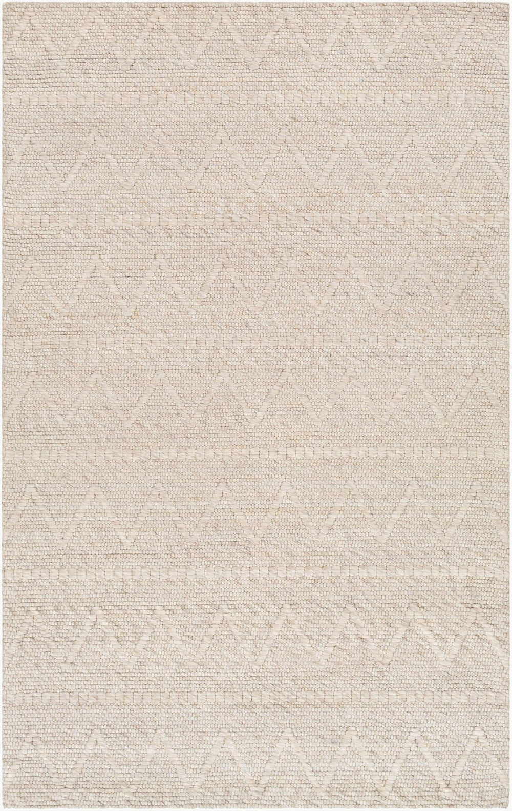 Livabliss Empoli Hand Woven Wool Accent Rug Artisan Cottage Style for Entryway or Bedroom Tan 5' x 7'6" EPO2306-576