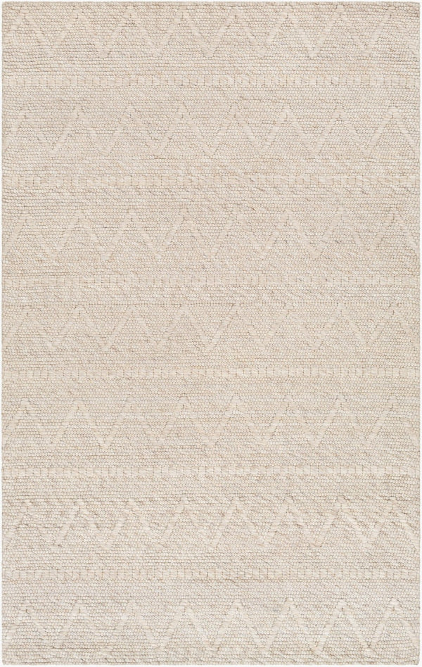 Livabliss Empoli Hand Woven Wool Accent Rug Artisan Cottage Style for Entryway or Bedroom Tan 5' x 7'6" EPO2306-576
