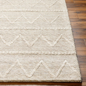 Livabliss Empoli Hand Woven Wool Accent Rug Artisan Cottage Style for Entryway or Bedroom Tan 5' x 7'6" EPO2306-576