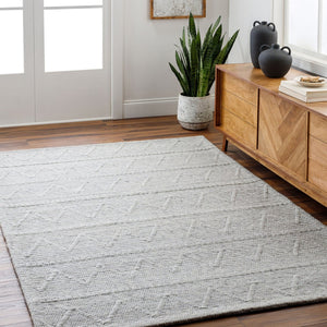 Livabliss Empoli Handwoven Wool Blend Cottage Rug with Heirloom Pattern for Cozy Interiors Medium Gray 2' x 3' EPO2307-23