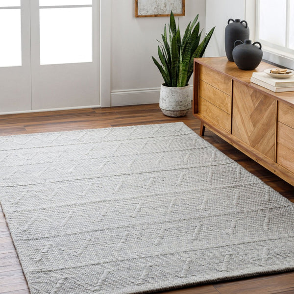 Livabliss Empoli Handwoven Wool Blend Cottage Rug with Heirloom Pattern for Cozy Interiors Medium Gray 2' x 3' EPO2307-23