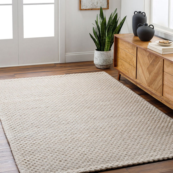 Livabliss Empoli Hand Woven Wool Accent Rug Cottage Farmhouse Style for Entryways and Bedrooms Ivory, Cream 5' x 7'6" EPO2310-576