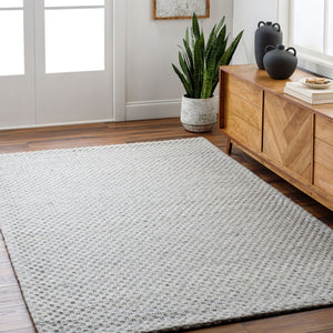 Livabliss Empoli Handwoven Wool Cottage Rug Artisan Crafted in India for Entryways and Bedrooms Ivory, Dove Gra 9' x 12' EPO2311-912