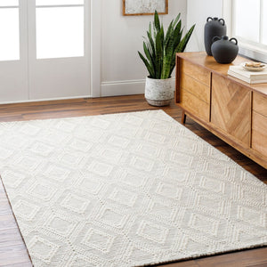 Livabliss Empoli Handwoven Wool Blend Area Rug Artisan Crafted Earthy Cottage Accent Cream, Black 2' x 3' EPO2313-23